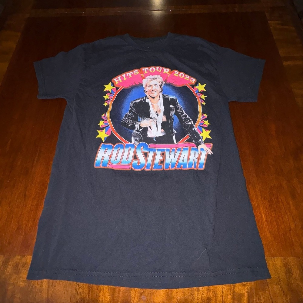 Rod Stewart Hits Tour 2023 Graphic Concert Band T Shirt Medium